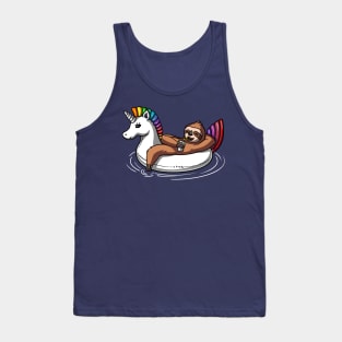 Sloth Riding Unicorn Float Tank Top